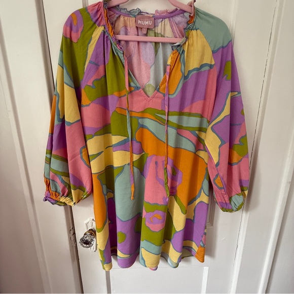 Show Me Your MuMu Tops - Show Me Your Mumu Char Retro Floral Peasant Blouse Size L